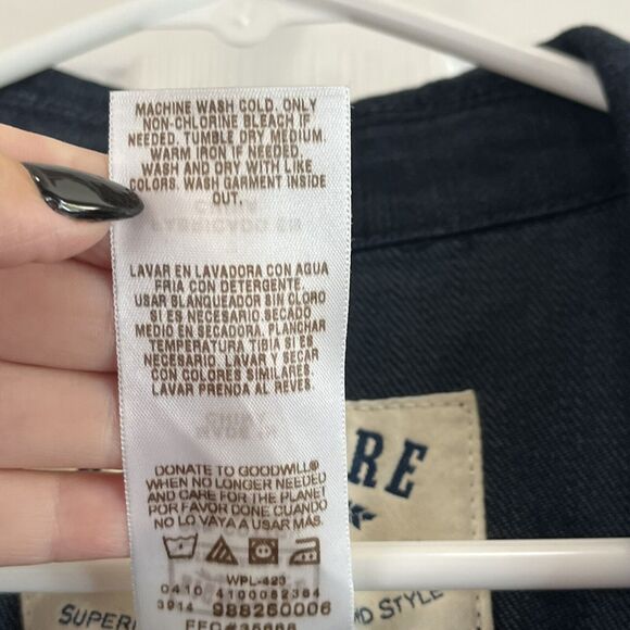 Levi Strauss Signature Denim Jacket Size M Blue Dark Wash Gold Buttons Collared - Picture 7 of 12